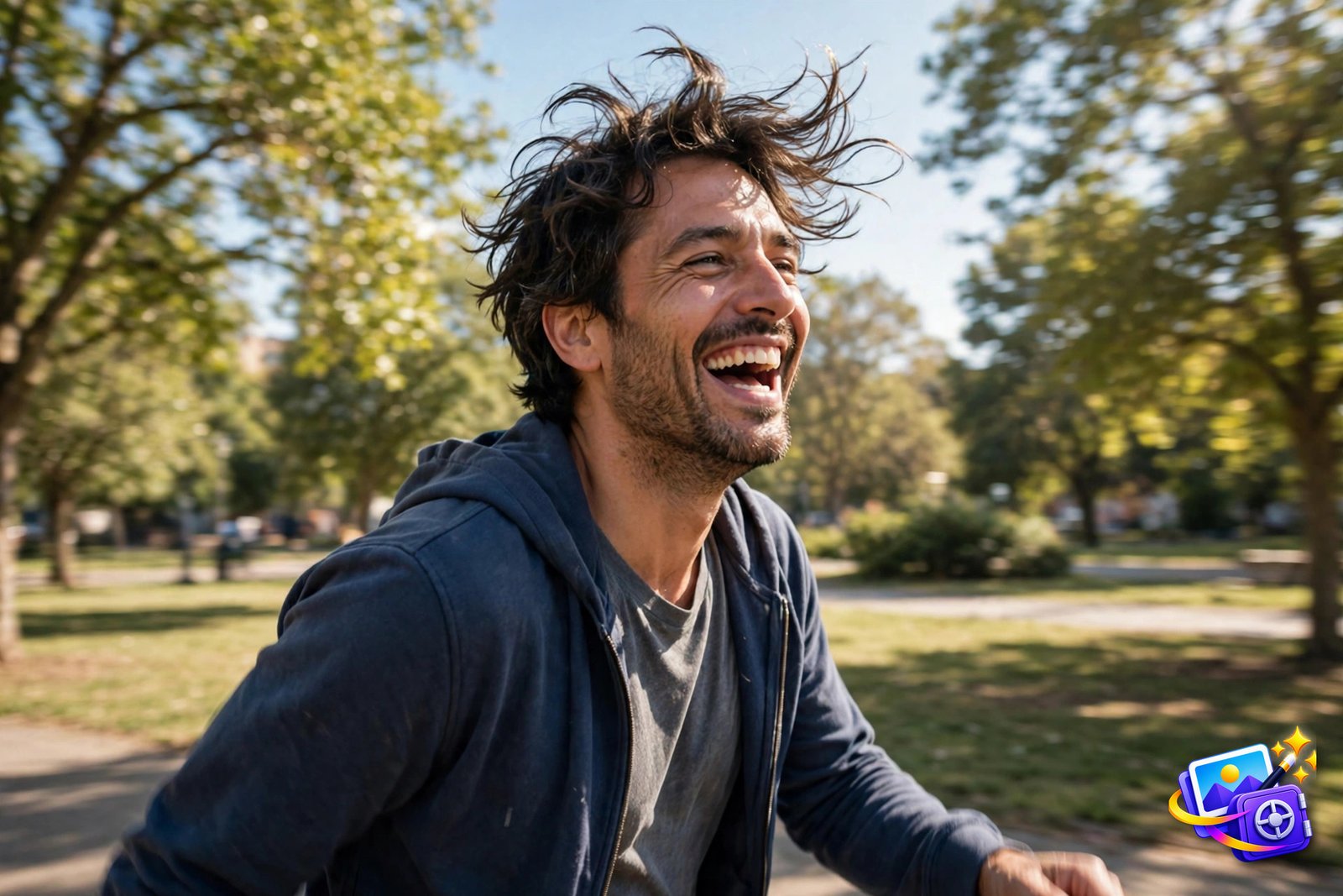 How to write ai image prompts emotion action example with joyful laugh