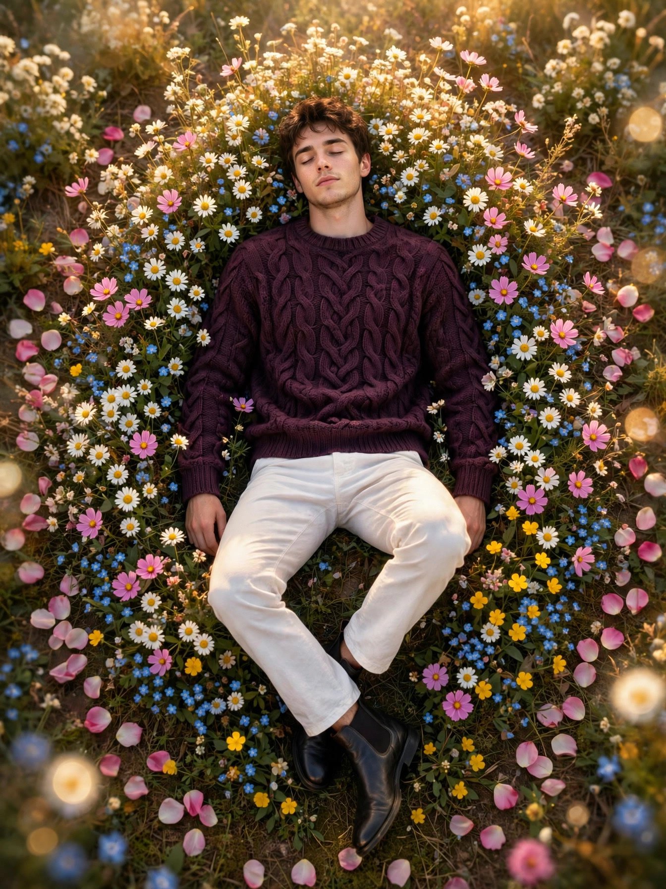 Wildflower Field Overhead Portrait image prompt