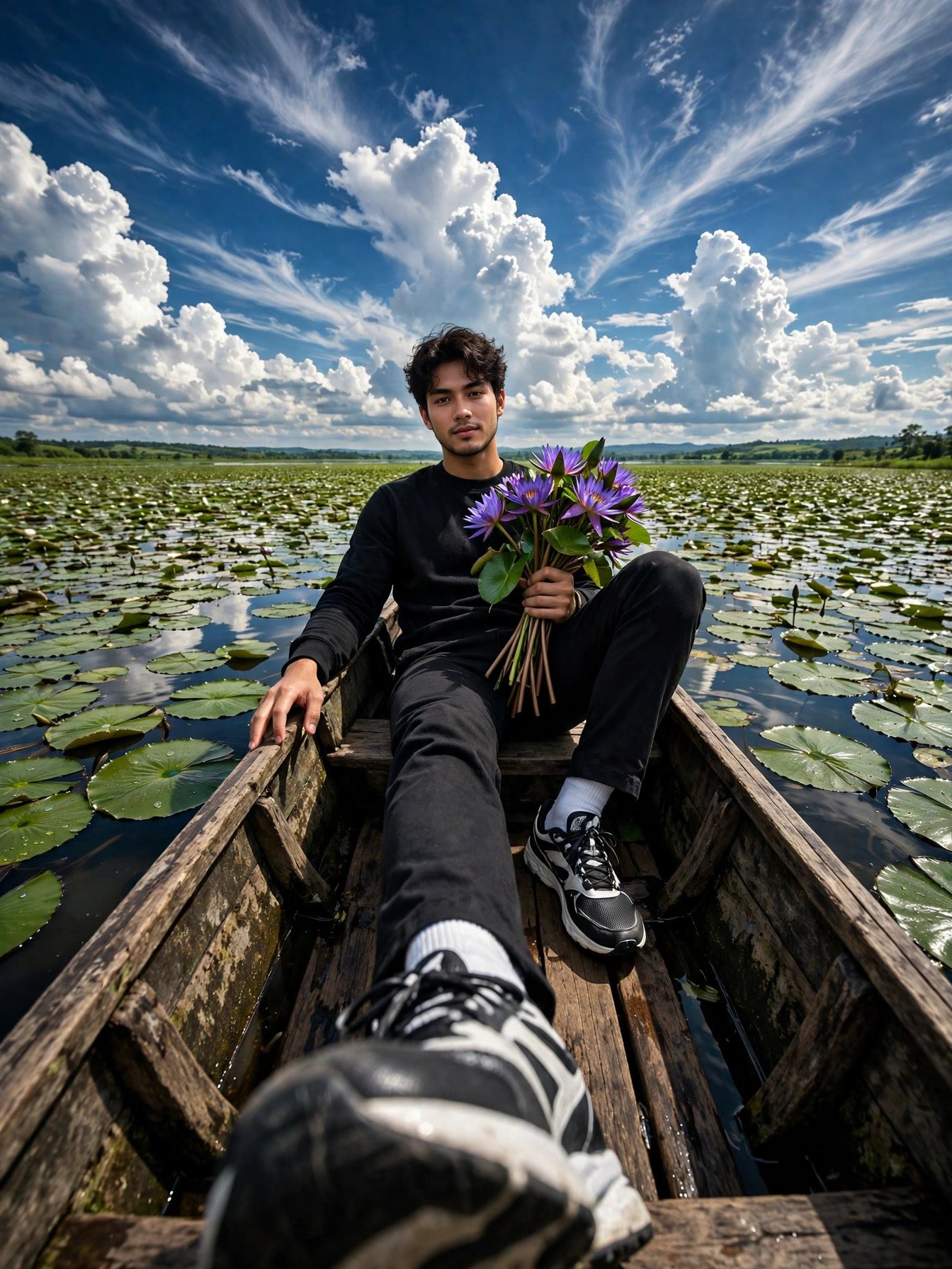 Lily Pad Boat Portrait image prompt