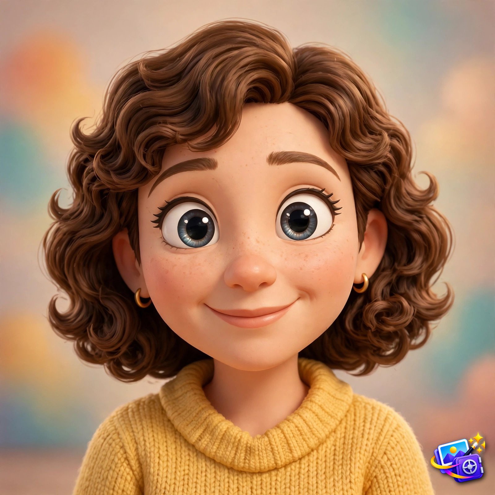 Meta AI photo prompts 3D cartoon portrait example
