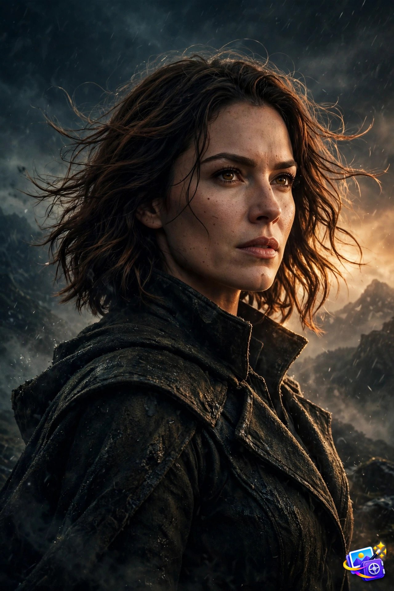 Meta AI photo prompts cinematic movie poster portrait example