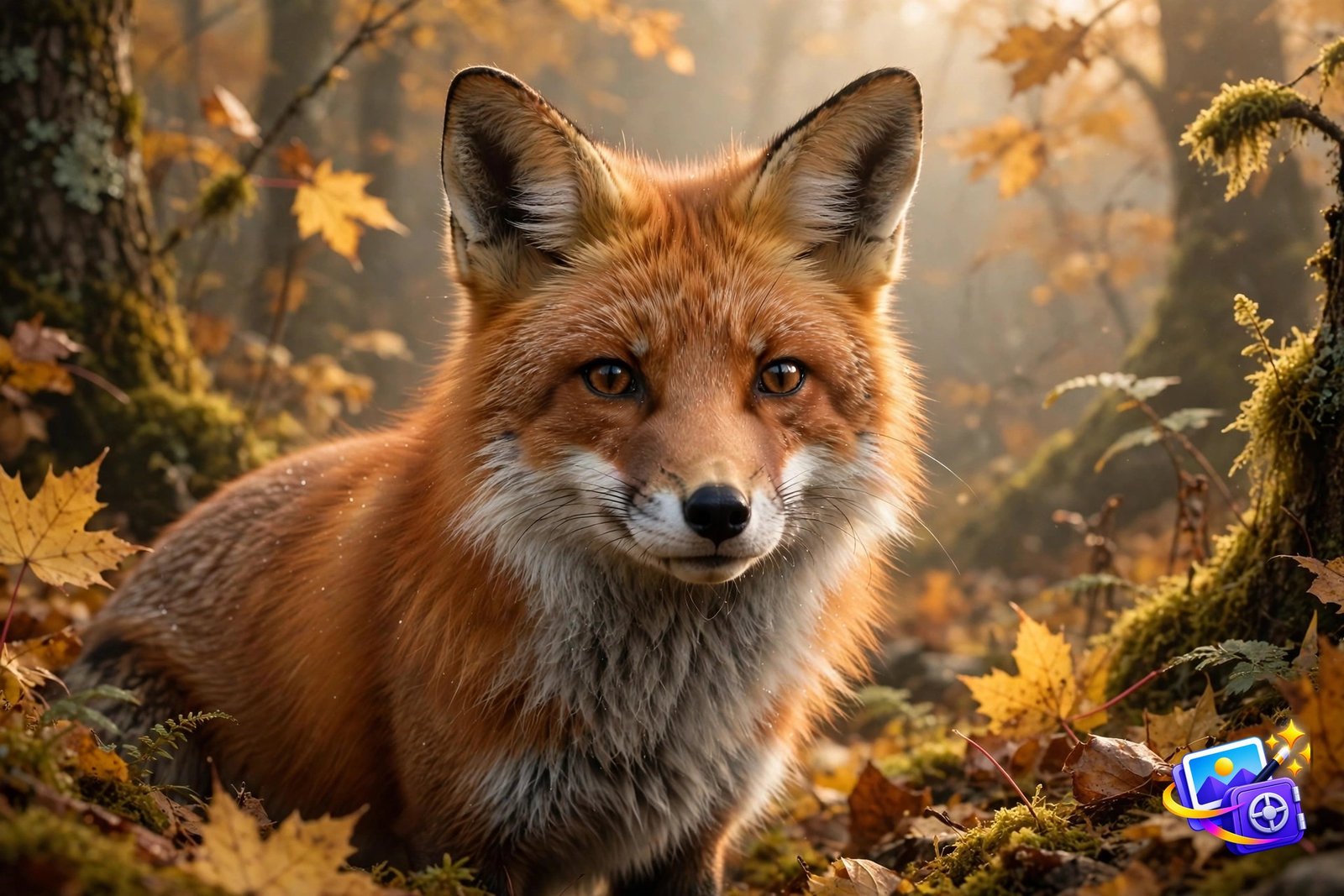 Prompts for midjourney red fox portrait example in autumn forest